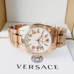 Versace V-Sport Rose Gold Tone White Sapphire Date Men's Watch